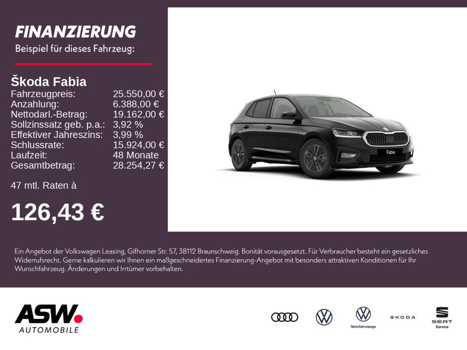 SKODA Fabia Tour 1,0 TSI 116PS DSG ACC SHZ Kamera PDC