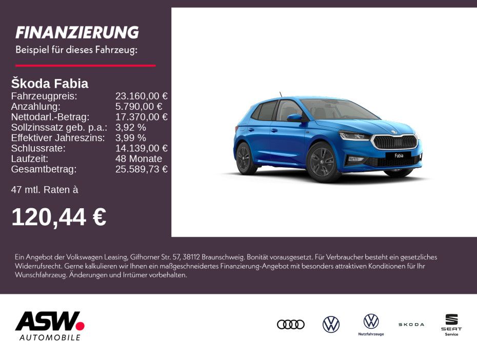 SKODA Fabia Tour 1,0 TSI 95PS ACC Kamera PDC SHZ