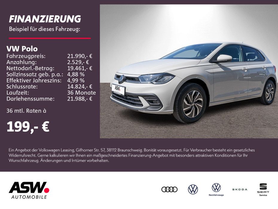 Volkswagen Polo Life 1.0 TSI DSG LED RFK VC SHZ PDC v/h Alu