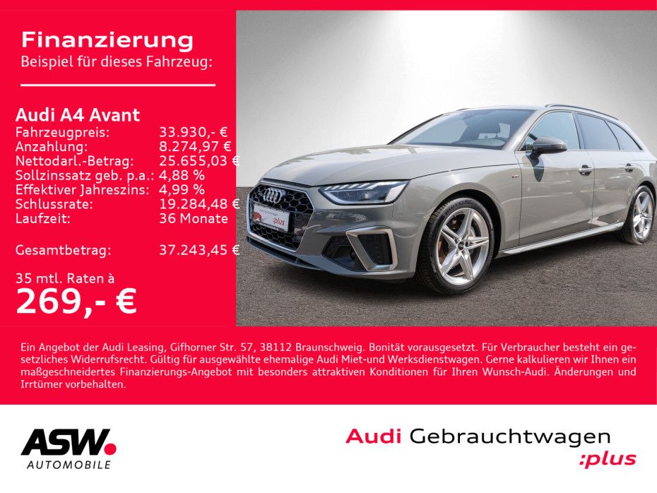Audi A4 Avant S line 40TFSI quattro Navi Matrix B&O