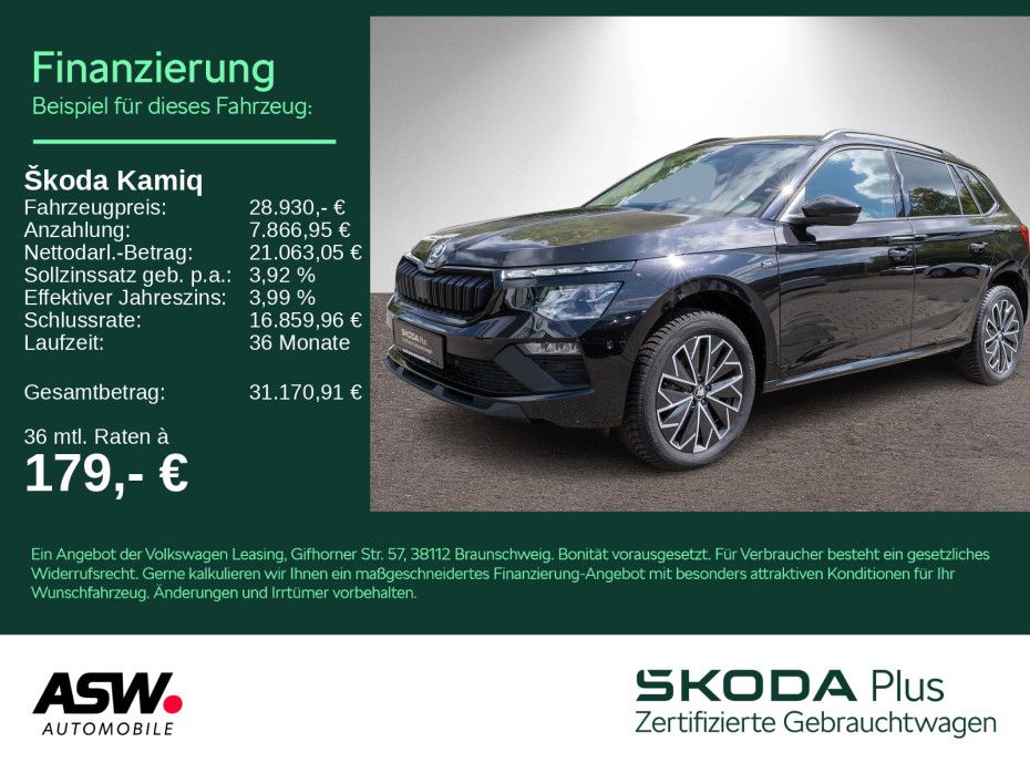 SKODA Kamiq Selection 1.5 TSI DSG LED Navi RFK ACC AHK