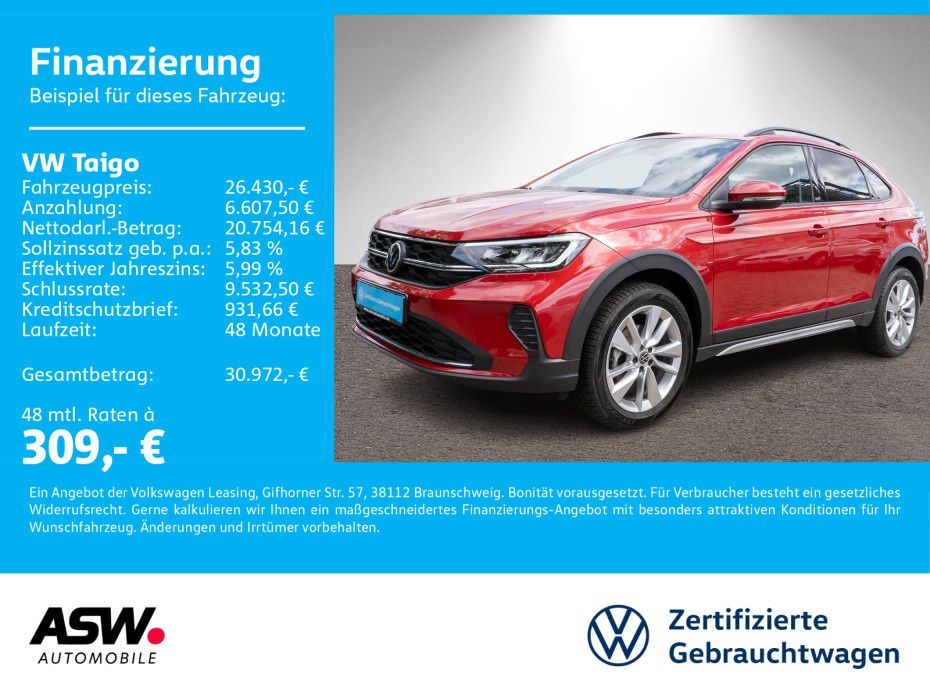 Volkswagen Taigo MOVE 1.5TSI DSG LED Navi PDC SHZ AHK VC
