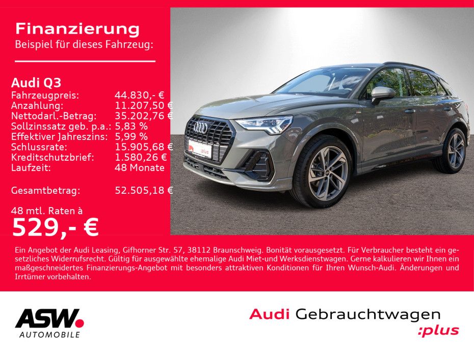 Audi Q3 S line 35TFSI Stro Navi LED AHK Optik Schwarz