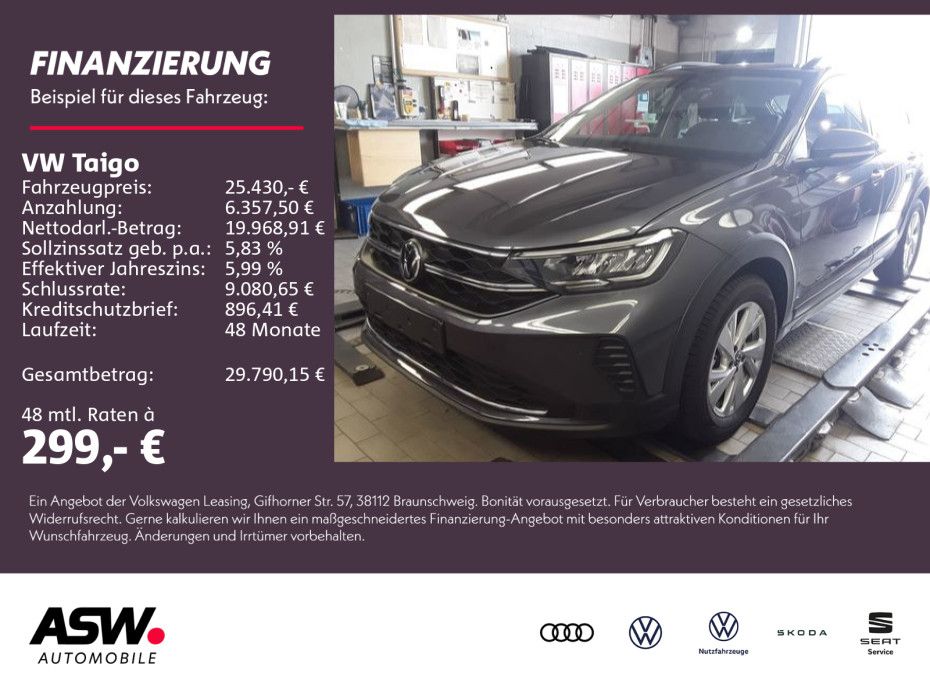 Volkswagen Taigo Life 1.0 TSI DSG LED Navi RFK ACC SHZ
