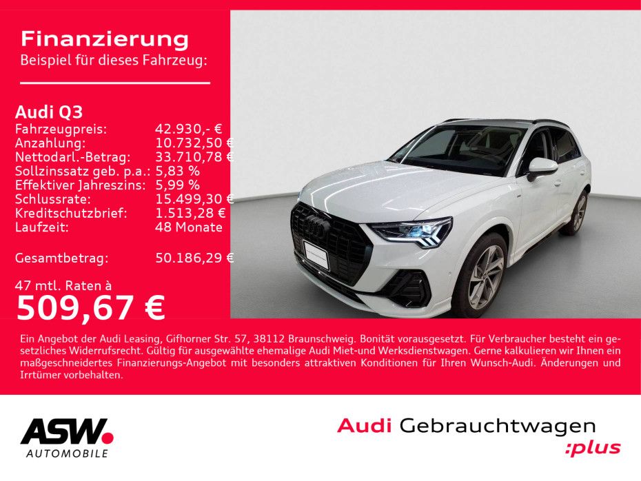 Audi Q3 S line 35TFSI Stronic Navi LED AHK ACC PDC VC