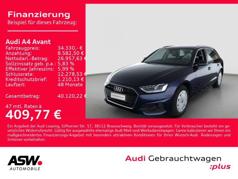 Audi A4 Avant 35TDI Stronic Navi LED StandHz PDC SHZ
