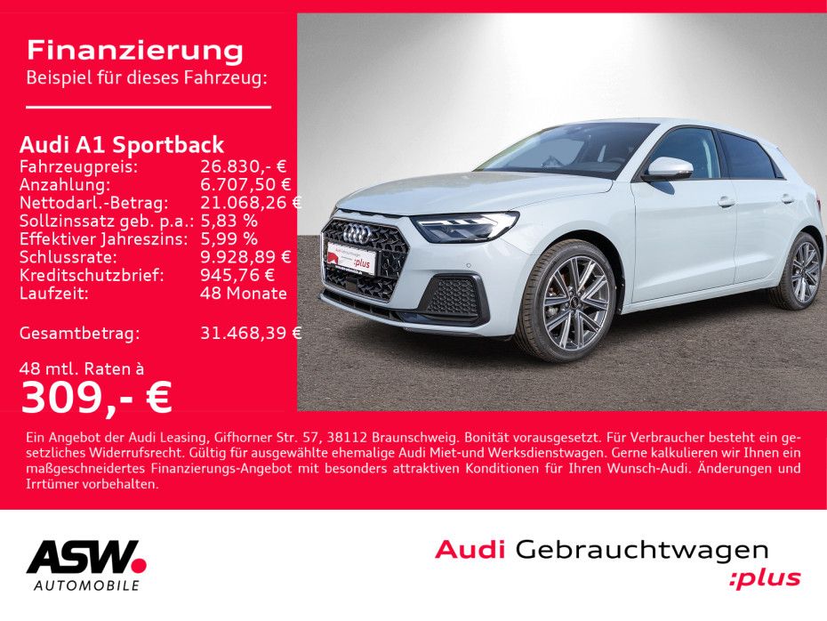 Audi A1 Sportback advanced 30TFSI Stroni Navi LED GRA
