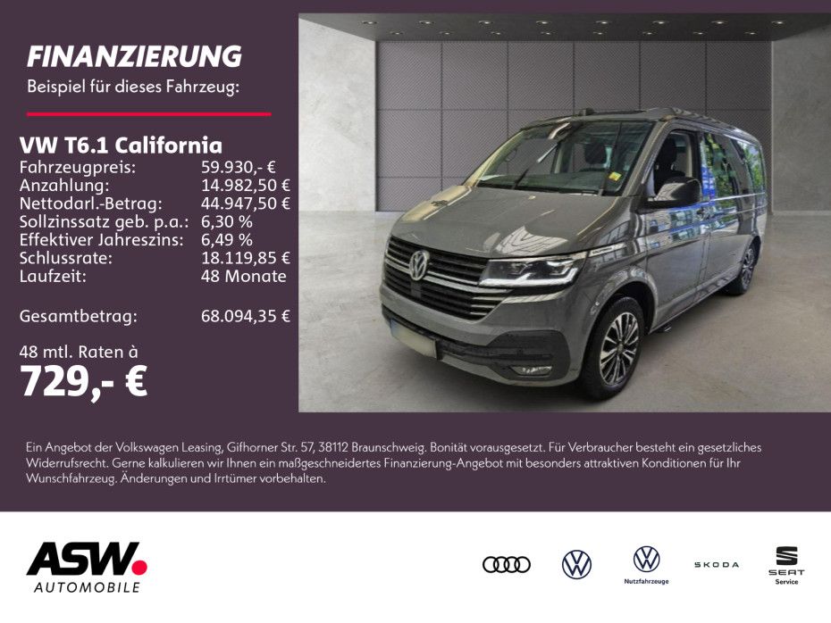 Volkswagen T6.1 California Beach 2.0TDI DSG LED Nav RFK AHK