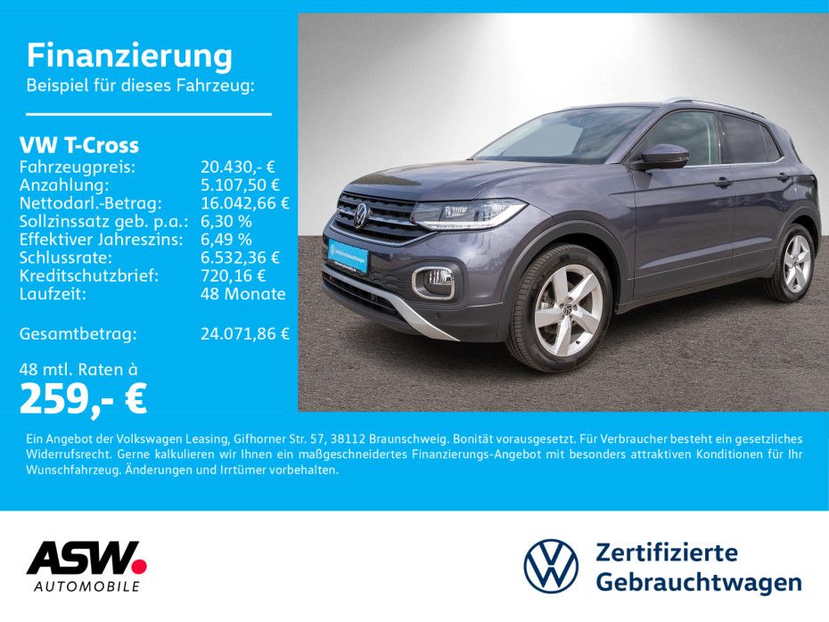 Volkswagen T-Cross Style 1.0TSI DSG LED RFK ACC App-Connect