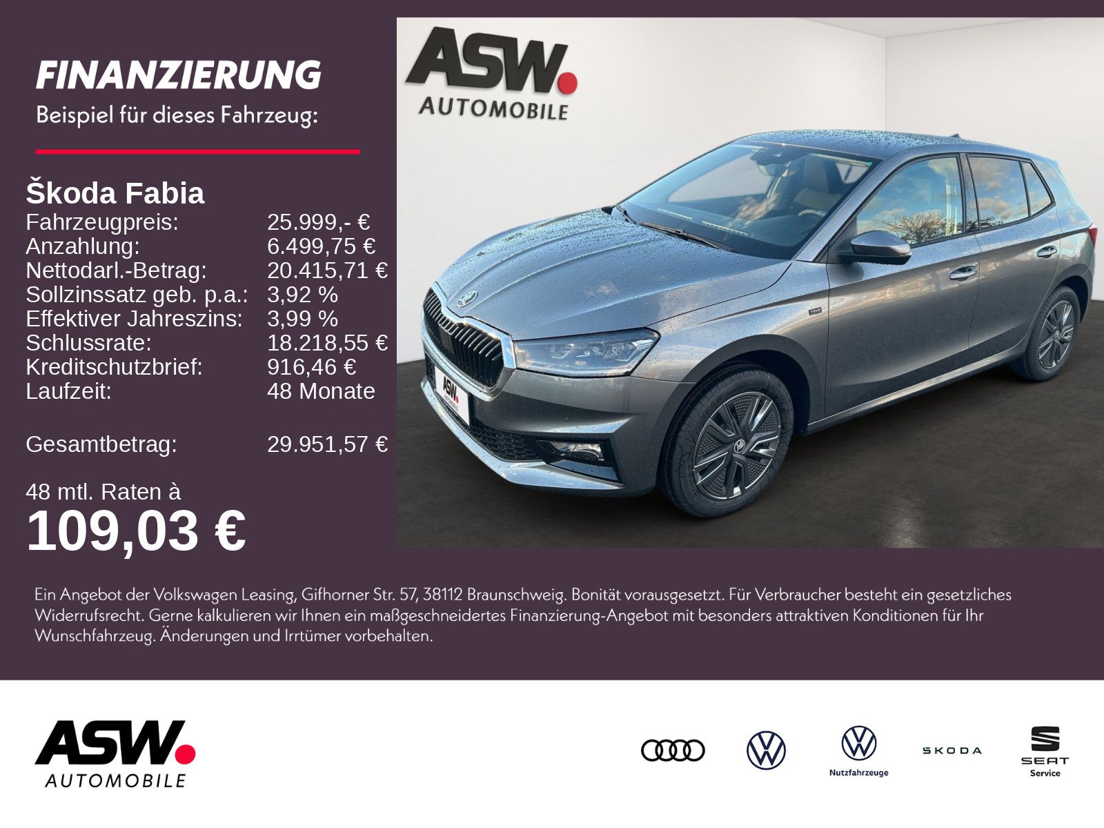 SKODA Fabia Tour 1,0 TSI 115PS DSG ACC SHZ Kamera AHK