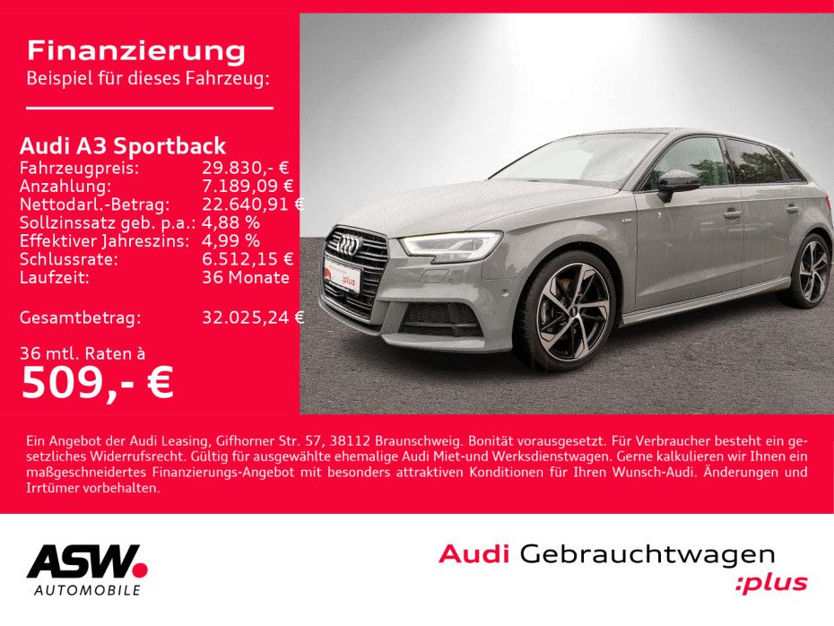 Audi A3 Sportback S line 40TFSI quattro Navi Matrix