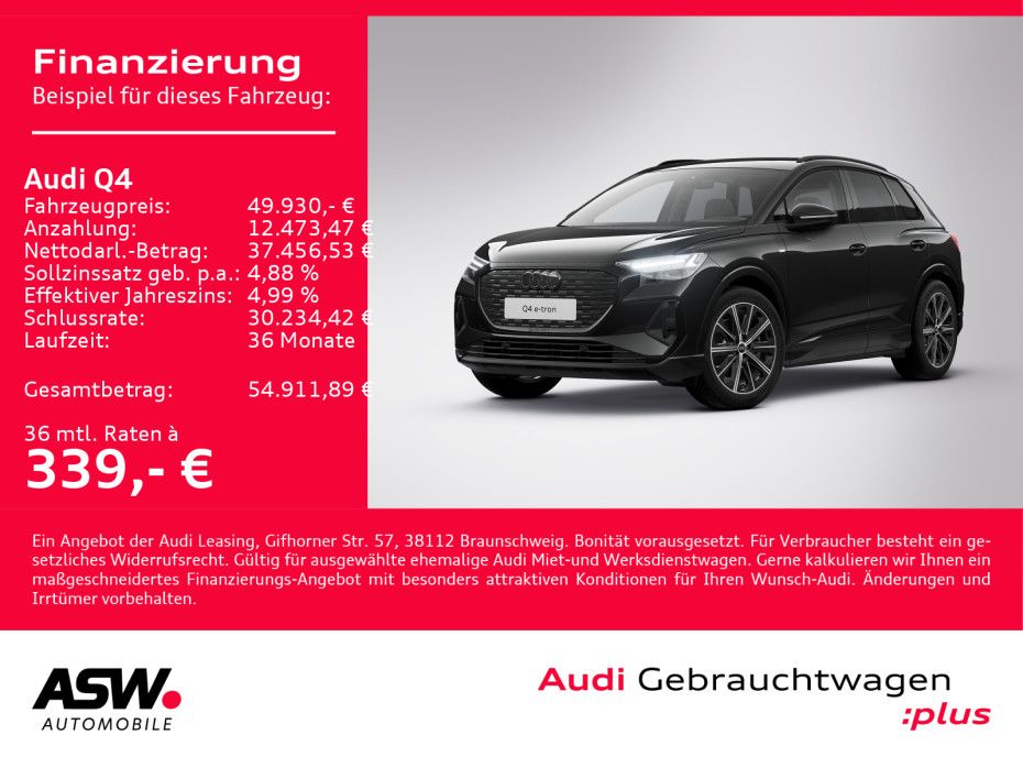 Audi Q4 45 e-tron S line Navi Matrix Pano AHK ACC RFK