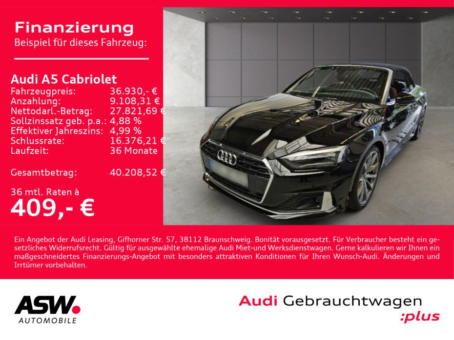 Audi A5 Cabrio advanced 35TFSI Stron Navi LED SHZ PDC