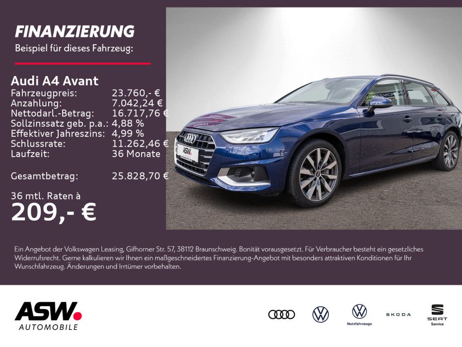 Audi A4 Avant advanced 40TDI Stronic LED Navi PDC AHK