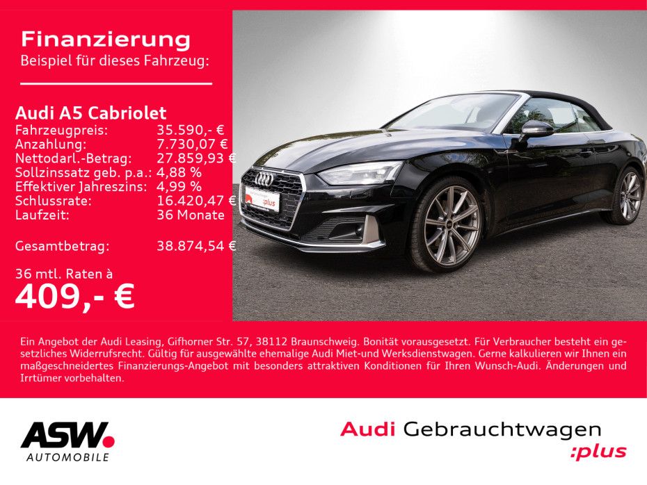 Audi A5 Cabrio advanced 35TFSI Stron Navi LED SHZ PDC