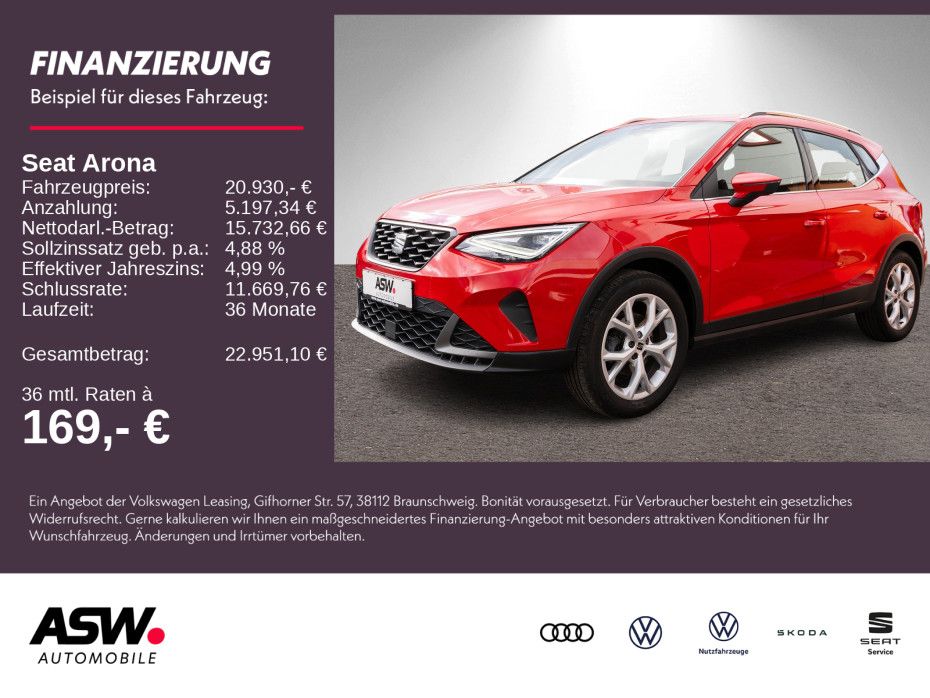 SEAT Arona FR-Line 1.0 TSI DSG LED Navi PDC