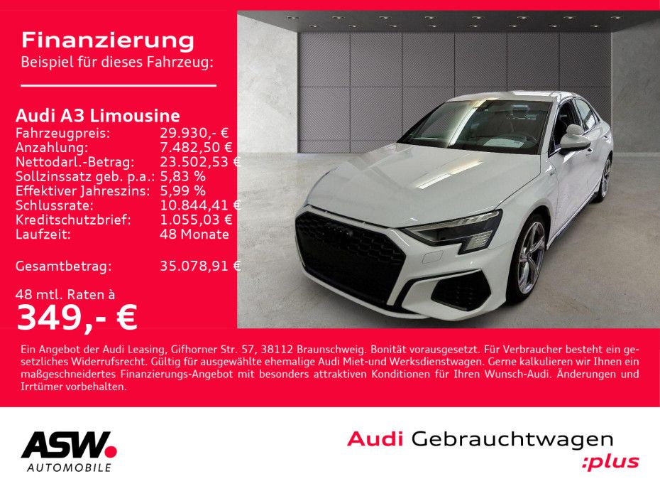 Audi A3 Limousine S line 35TDI NAVI MATRIX ACC RFK VC