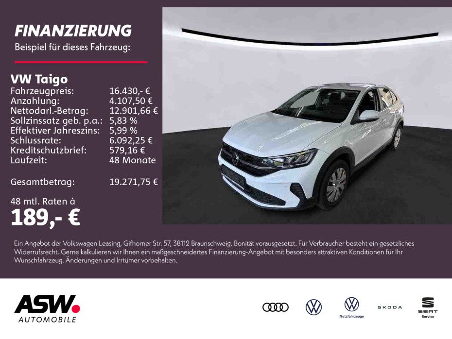 Volkswagen Taigo 1.0 TSI 5-Gang LED Klima PDC SHZ