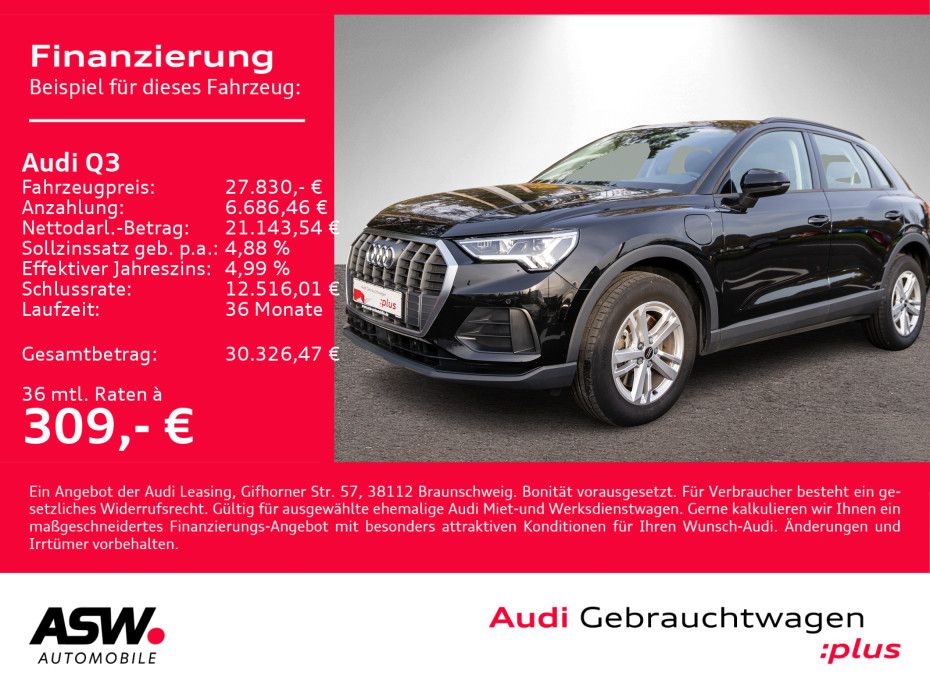 Audi Q3 45TFSI e Stronic NAVI LED GRA SHZ PDC VC