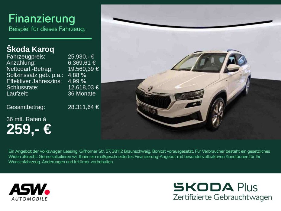 SKODA Karoq Tour 2.0 TDI DSG LED Navi PDC Stdhzg AHK