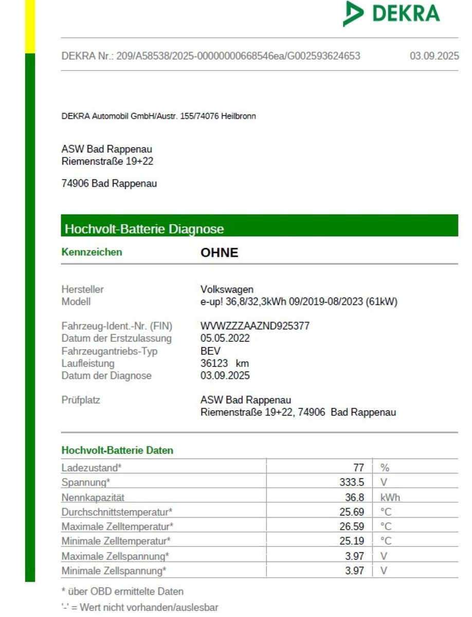Fahrzeugabbildung Volkswagen e-up! move up! Klimaauto RFK GRA PDC SHZ CCS