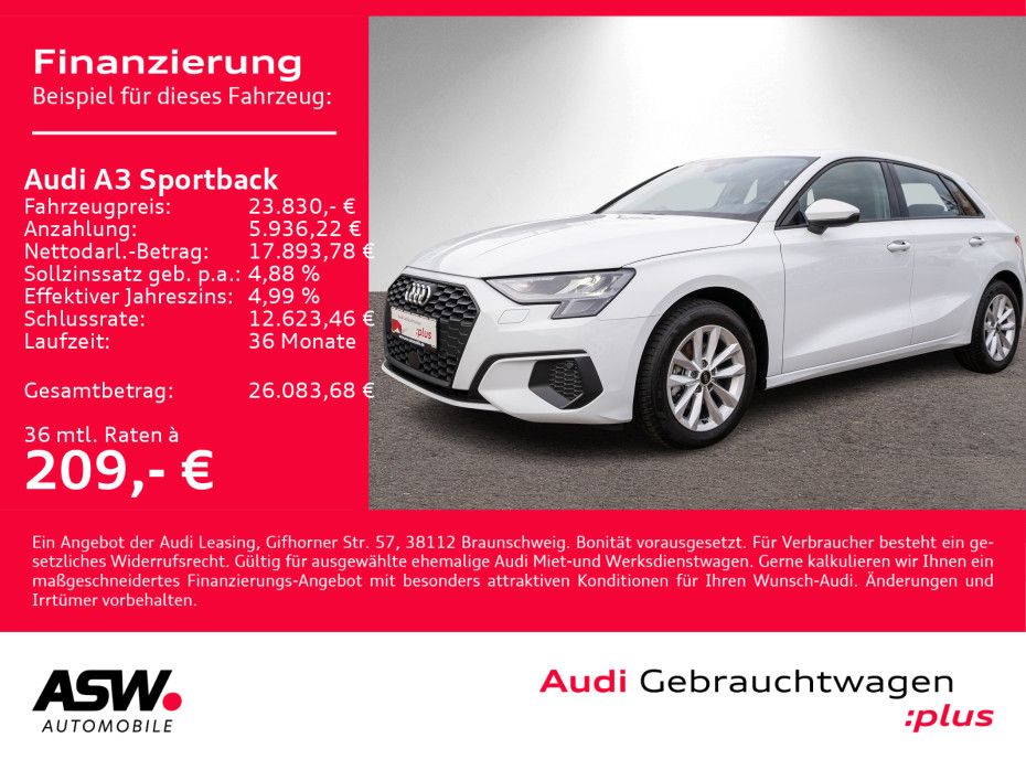 Audi A3 Sportback 30TFSI NAVI LED SHZ PDC GRA VC