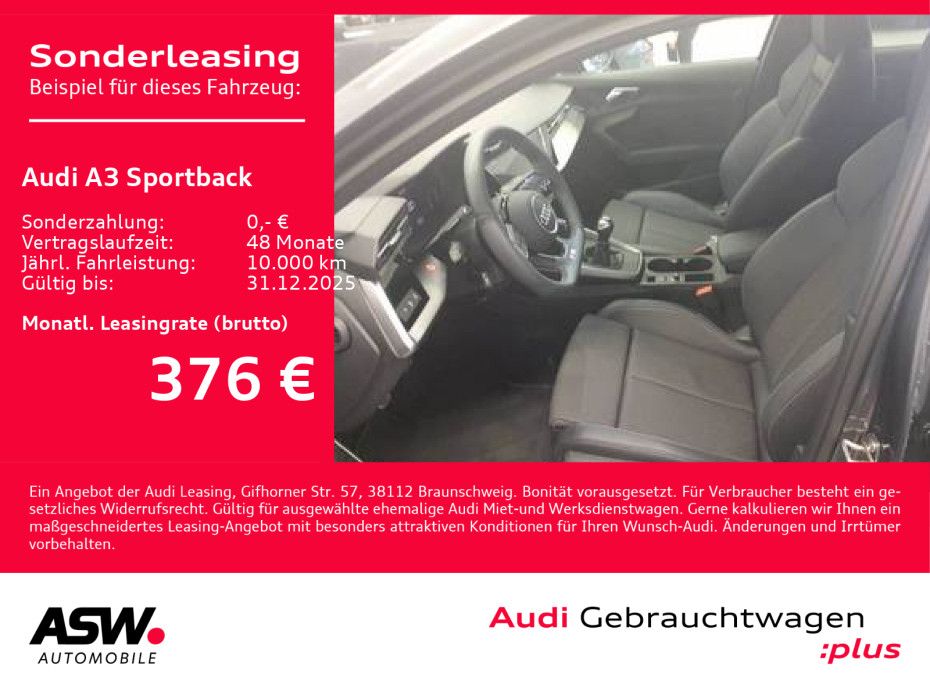 Audi A3 Sportback S line 30TFSI NAVI LED AHK GRA VC