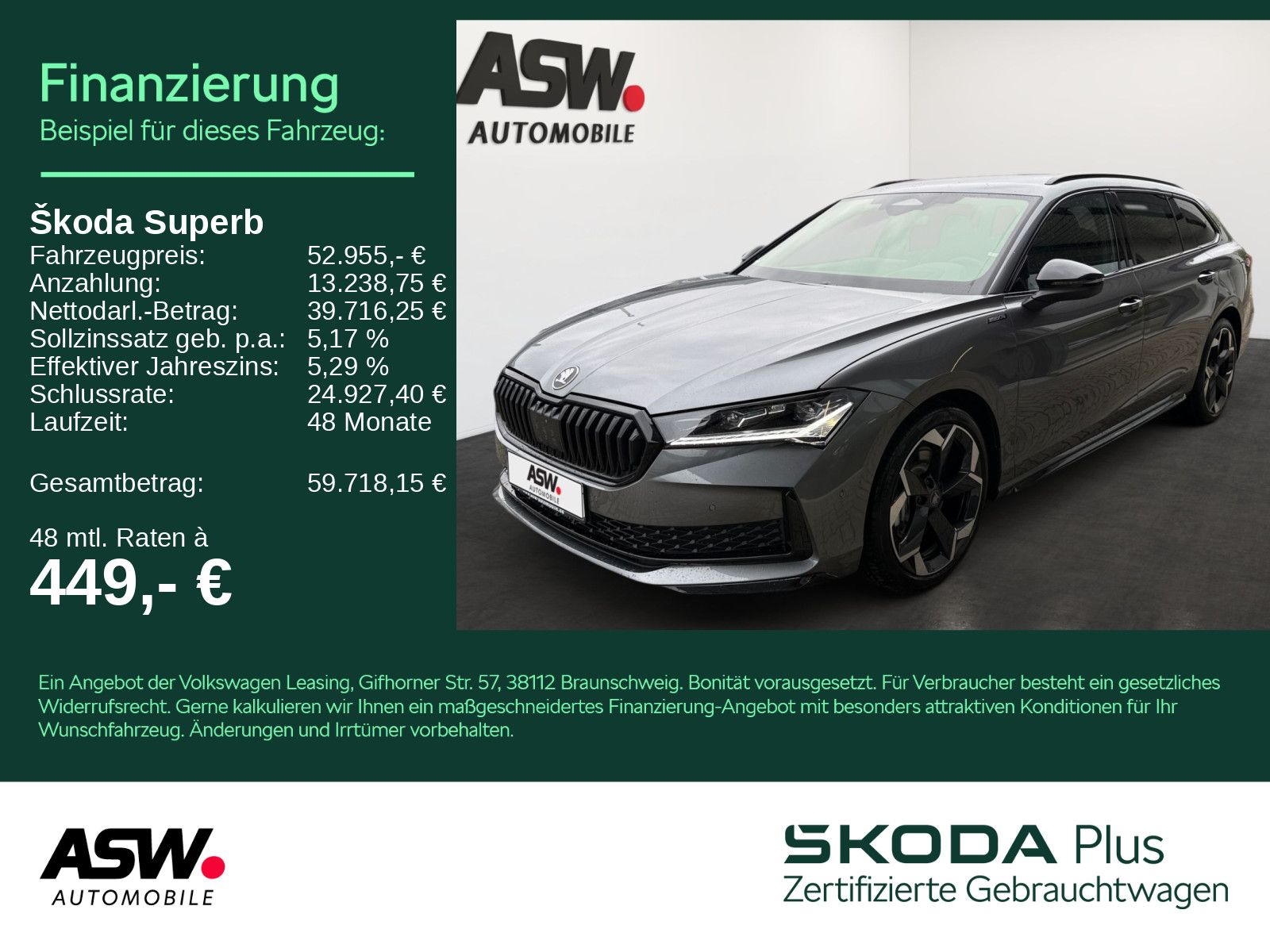 SKODA Superb Combi Sportline 2,0 TDI 193PS DSG 4x4 AHK