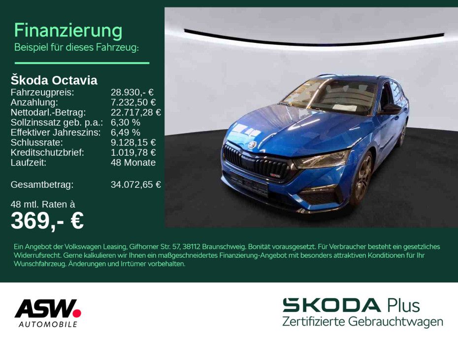 SKODA Octavia RS Combi Plus 2,0 TDI DSG LED NAVI HUD