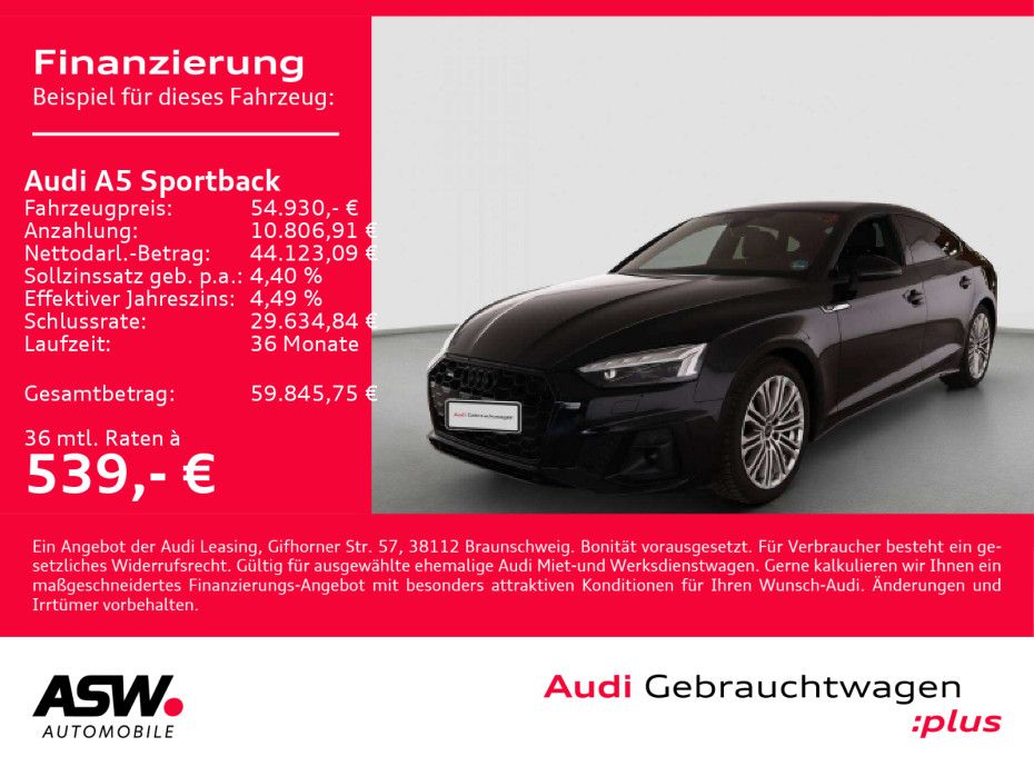 Audi A5 Sportback S line 40TDI quattr NAVI MATRIX AHK