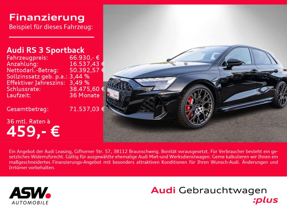 Audi RS 3 Sportback TFSI quatt PANO SPORT-AGA 280km/h