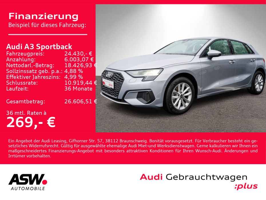 Audi A3 Sportback 30 TDI LED Navi PDC GRA SHZ