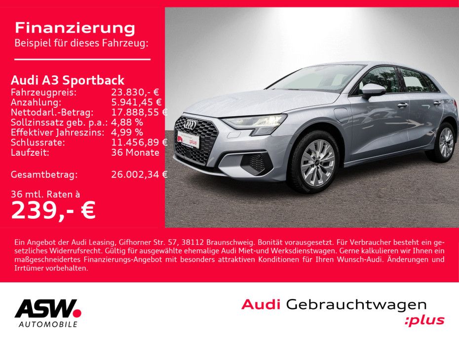 Audi A3 Sportback 40TFSI e Stron LED Navi PDC GRA SHZ