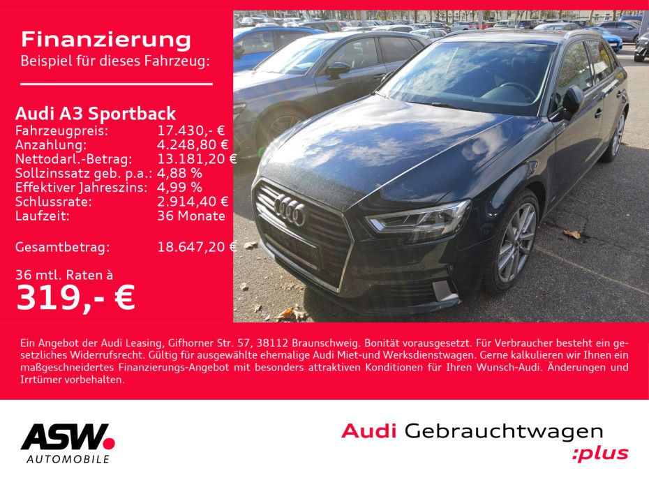 Audi A3 Sportback sport 1.4 TFSI LED Navi PDC SHZ GRA