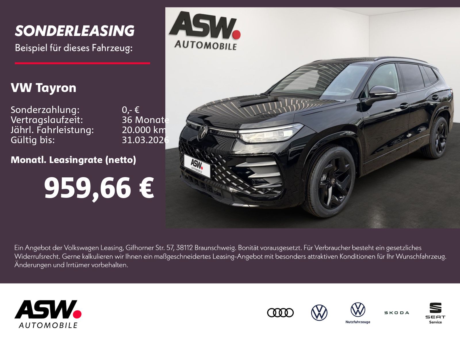 Volkswagen Tayron R-Line 2.0 TDI SCR 4MOTION 142 kW (193 PS