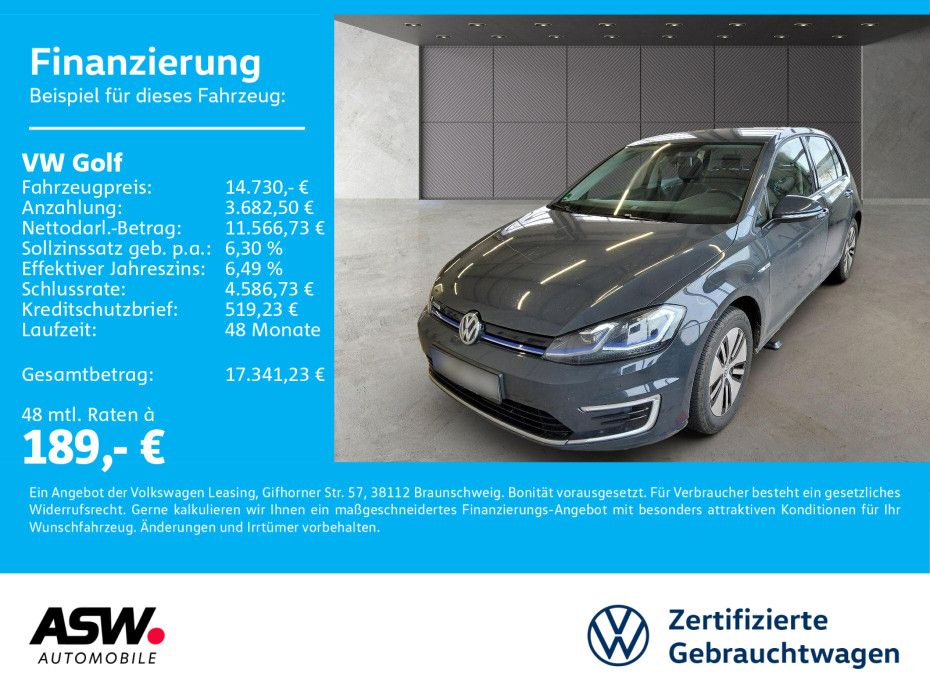 Volkswagen Golf e-Golf LED Klimaauto Navi CCS PDC v/h