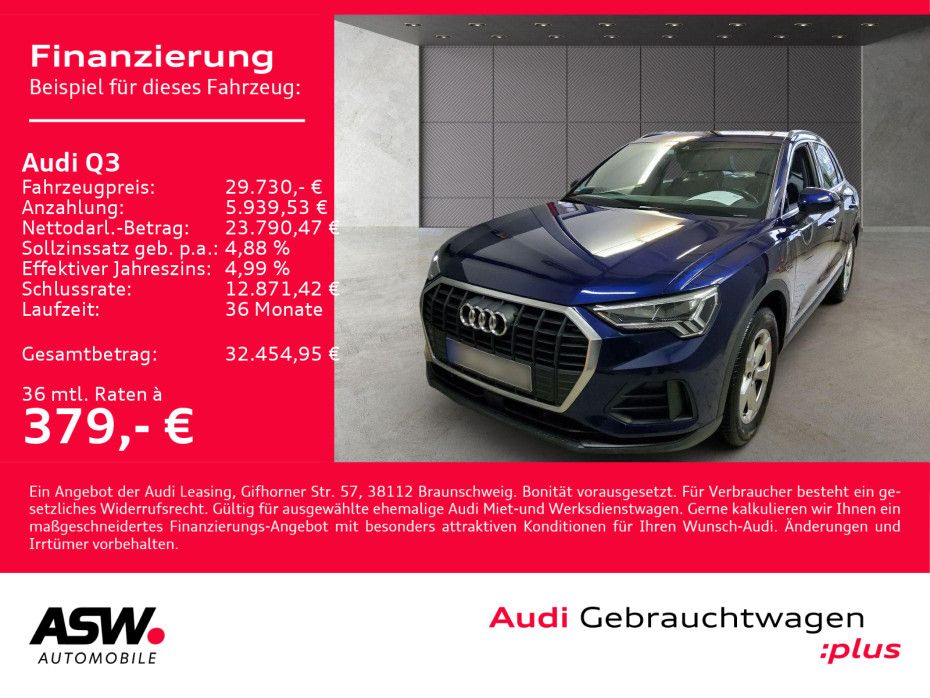 Audi Q3 S line 45TFSI e Stronic LED Navi RFK SHZ