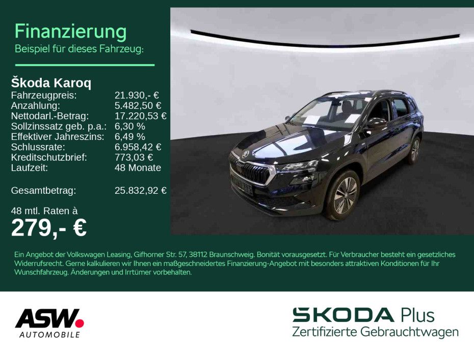 SKODA Karoq Tour 1.0 TSI LED Navi RFK SHZ Stdhzg AHK