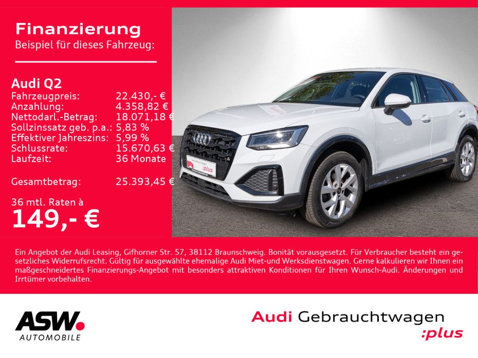 Fahrzeugabbildung Audi Q2 advanced 35TFSI NAVI LED RFK ACC LEDER VC