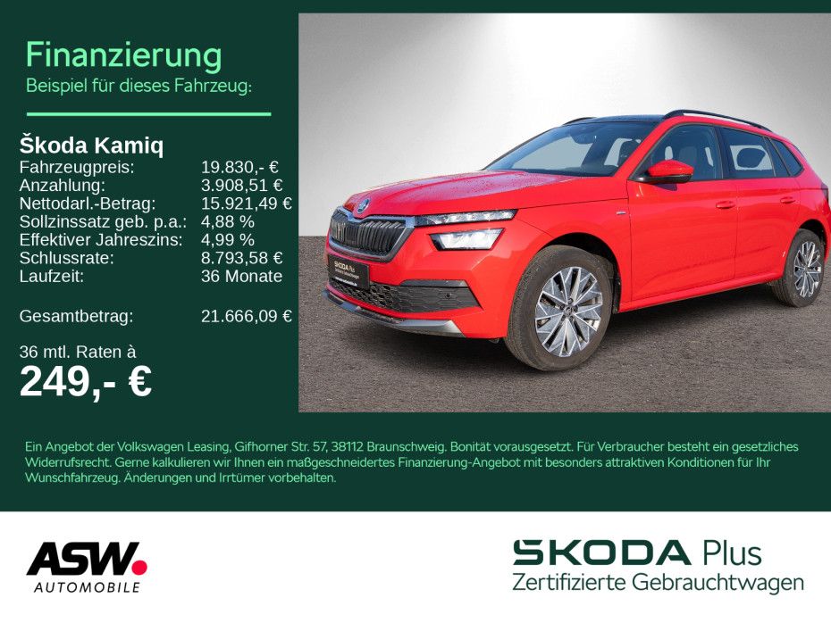 SKODA Kamiq Clever 1.0 TSI LED Navi PDC SHZ PANO AHK