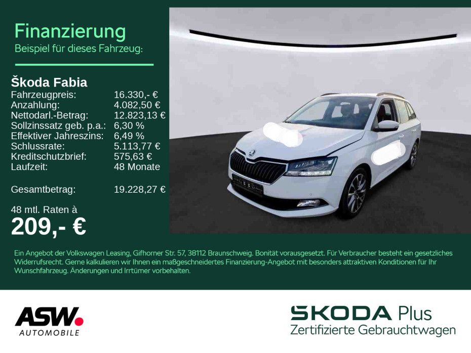 SKODA Fabia Combi Best of Clever 1.0 TSI LED Navi PDC