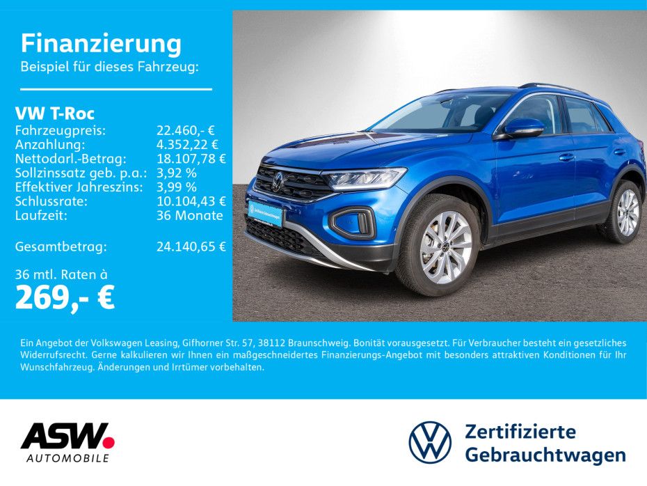 Volkswagen T-ROC Life 1.5 TSI DSG LED Navi PDC SHZ AHK
