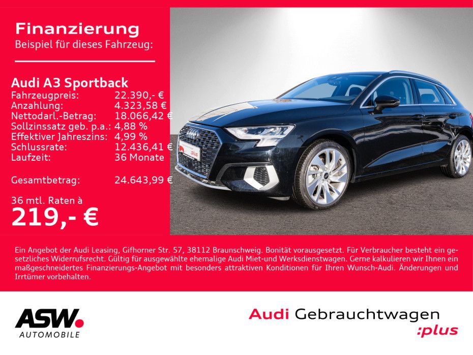 Audi A3 Sportback advanced 30TDI NAVI LED ACC SHZ VC