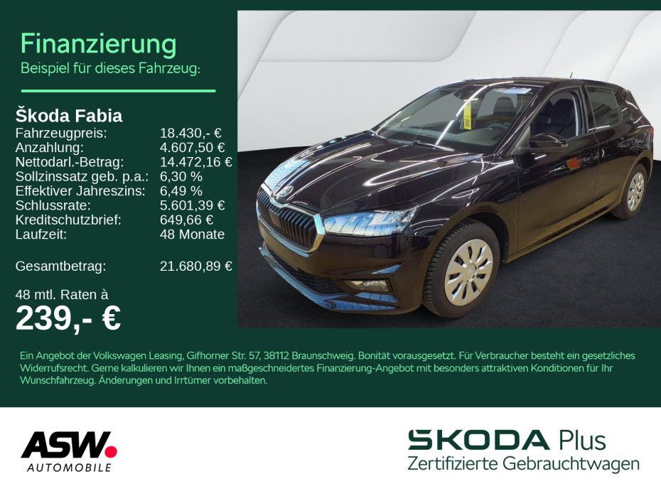 SKODA Fabia Essence 1.0 TSI LED Klima PDC SHZ