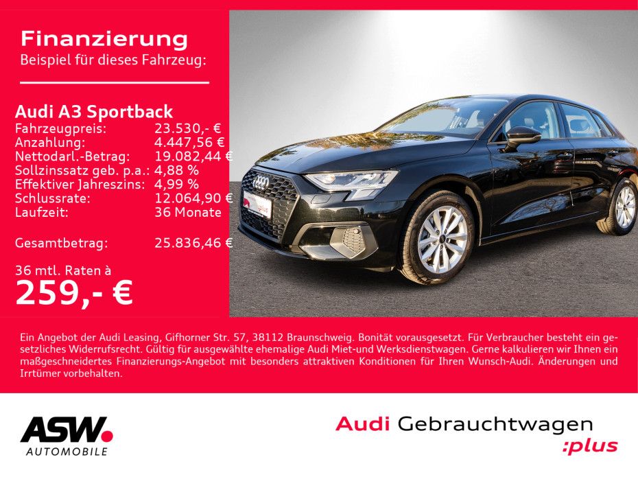 Audi A3 Sportback 30TFSI Stronic LED Navi PDC SHZ GRA