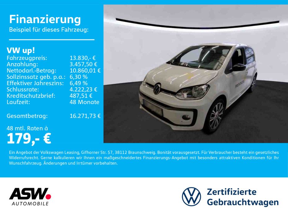 Volkswagen up! ACTIVE 1.0MPI 5-Gang Climatronic RFK PDC SHZ