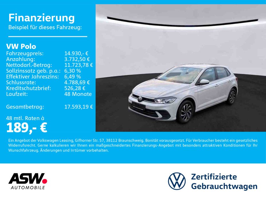 Volkswagen Polo Life 1.0 MPI 5-Gang LED KLIMA PDC SHZ VC