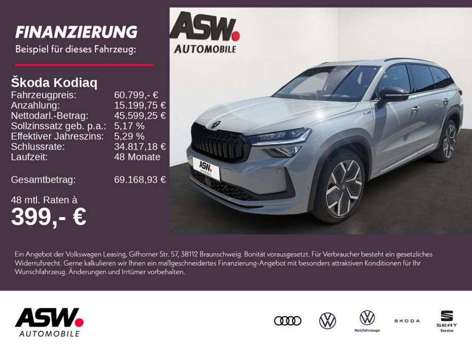 Fahrzeugabbildung SKODA Kodiaq Sportline 2,0 TDI 193PS DSG 4x4 ACC AHK