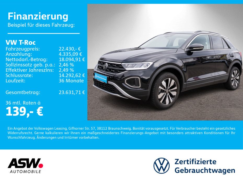Volkswagen T-ROC Life Goal 1.0 TSI LED Navi PDC SHZ ACC