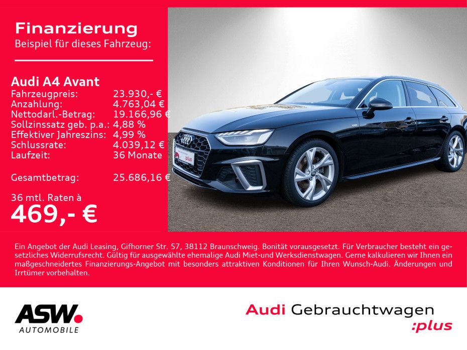 Audi A4 Avant S line 35TFSI Stronic NAVI LED PDC VC